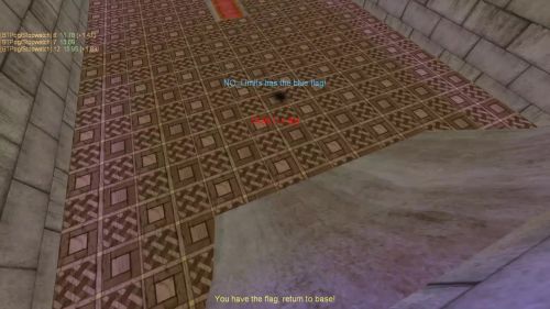 Unreal Tournament 99 First Person gameplay screenshot 7 of 10 - Map: CTF-BT-KR-WaitingRoom2.unr - Demo: a9746ce3-1018-4f37-9e8d-6a8962f0e843.dem - Gameplay match