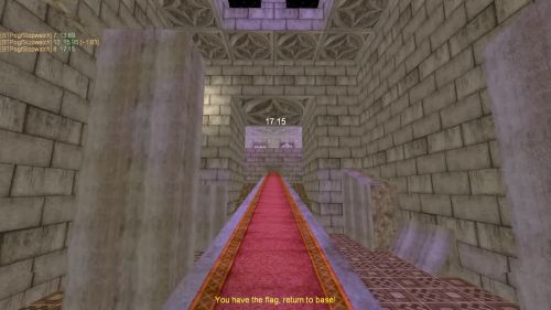 Unreal Tournament 99 First Person gameplay screenshot 8 of 10 - Map: CTF-BT-KR-WaitingRoom2.unr - Demo: a9746ce3-1018-4f37-9e8d-6a8962f0e843.dem - Gameplay match