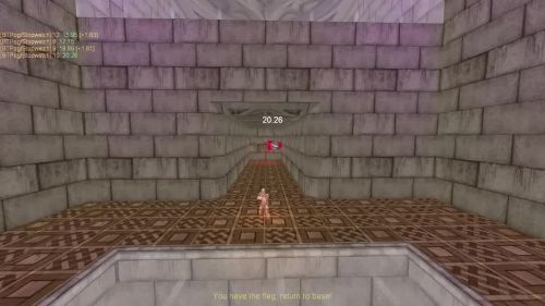 Unreal Tournament 99 First Person gameplay screenshot 9 of 10 - Map: CTF-BT-KR-WaitingRoom2.unr - Demo: a9746ce3-1018-4f37-9e8d-6a8962f0e843.dem - Gameplay match