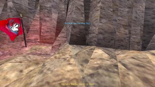 Unreal Tournament 99 First Person gameplay screenshot 10 of 10 - Map: CTF-BT-GiantCanyon.unr - Demo: f9189589-8148-4835-a38d-c0b6cc277a55.dem - Gameplay match