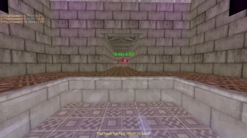 Unreal Tournament 99 First Person gameplay screenshot 9 of 10 - Map: CTF-BT-KR-WaitingRoom2.unr - Demo: 36f1aa5c-47de-4151-b62b-ecb667d9aa31.dem - Gameplay match