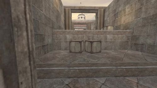 Unreal Tournament 99 First Person gameplay screenshot 1 of 10 - Map: CTF-BT-TrainingGrounds01-Jump.unr - Demo: 22081e4d-89ba-4359-b1f3-5cb82b581e6b.dem - Gameplay match