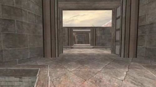Unreal Tournament 99 First Person gameplay screenshot 8 of 10 - Map: CTF-BT-TrainingGrounds01-Jump.unr - Demo: be0705c0-1ce0-4a0d-b4f6-696bca2acedc.dem - Gameplay match