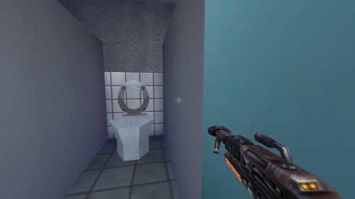 Unreal Tournament 99 First Person gameplay screenshot 3 of 11 - Map: CTF-BT-GoldenEye.unr - Demo: 21757a33-e622-4a06-9c3c-5f75aa2cf98e.dem - Gameplay match