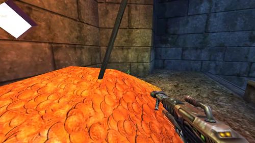 Unreal Tournament 99 First Person gameplay screenshot 7 of 11 - Map: CTF-BT-GoldenEye.unr - Demo: 21757a33-e622-4a06-9c3c-5f75aa2cf98e.dem - Gameplay match