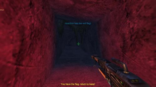 Unreal Tournament 99 First Person gameplay screenshot 8 of 11 - Map: CTF-BT-GoldenEye.unr - Demo: 21757a33-e622-4a06-9c3c-5f75aa2cf98e.dem - Gameplay match
