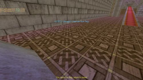 Unreal Tournament 99 First Person gameplay screenshot 7 of 10 - Map: CTF-BT-KR-WaitingRoom2.unr - Demo: 5e9f40cf-1649-48a8-b026-e6266ebc7f33.dem - Gameplay match