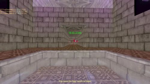Unreal Tournament 99 First Person gameplay screenshot 9 of 10 - Map: CTF-BT-KR-WaitingRoom2.unr - Demo: 5e9f40cf-1649-48a8-b026-e6266ebc7f33.dem - Gameplay match
