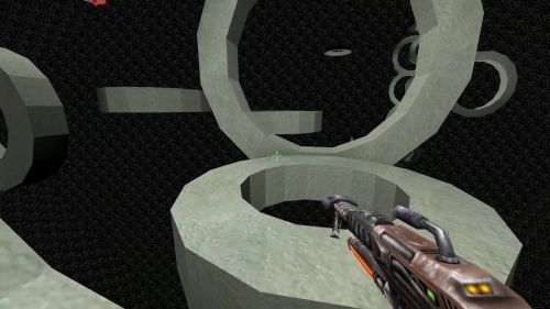 Unreal Tournament 99 First Person gameplay screenshot 3 of 10 - Map: CTF-BT-(Dere)Spacering.unr - Demo: 5ba67946-7ed7-46c5-b563-65ccb3fd7ddf.dem - Gameplay match