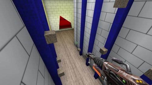 Unreal Tournament 99 First Person gameplay screenshot 2 of 8 - Map: CTF-BT-(bar)FirsTracK-v3.unr - Demo: f821b58a-24b5-4a59-bd37-dbf71e16a934.dem - Gameplay match