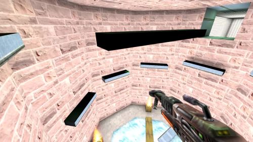 Unreal Tournament 99 First Person gameplay screenshot 6 of 10 - Map: CTF-BT-Round-n'Round-vLO.unr - Demo: 2dc77c31-b1fc-4bb1-b9eb-4891953d94b2.dem - Gameplay match