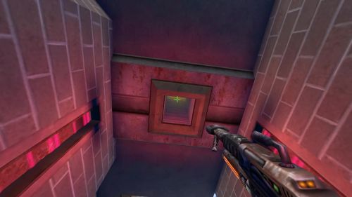Unreal Tournament 99 First Person gameplay screenshot 4 of 10 - Map: CTF-BT-FlagrantCB.unr - Demo: d1e0de1b-abd0-42b6-8f96-9bc1ae9e1cf7.dem - Gameplay match