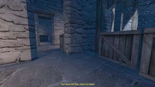 Unreal Tournament 99 First Person gameplay screenshot 9 of 10 - Map: CTF-BT-Surplus-LV.unr - Demo: 23c43849-b653-4e7e-9885-16e1bd697292.dem - Gameplay match