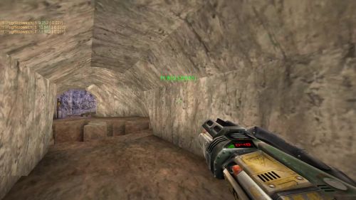 Unreal Tournament 99 First Person gameplay screenshot 5 of 10 - Map: CTF-BT-Cliffs2.unr - Demo: 68ecde13-dc94-4721-a08f-4fff0d56ac84.dem - Gameplay match