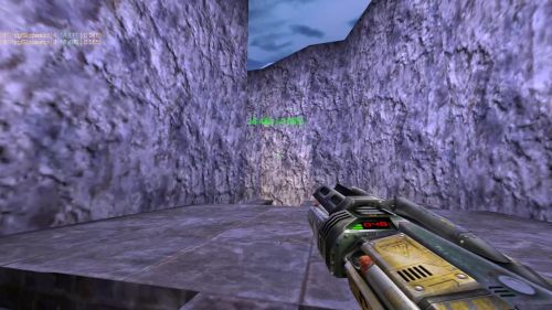 Unreal Tournament 99 First Person gameplay screenshot 7 of 10 - Map: CTF-BT-Cliffs2.unr - Demo: 68ecde13-dc94-4721-a08f-4fff0d56ac84.dem - Gameplay match
