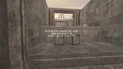 Unreal Tournament 99 First Person gameplay screenshot 1 of 10 - Map: CTF-BT-TrainingGrounds01-Jump.unr - Demo: 404dedb3-11fe-41fc-a31d-1092d642e02c.dem - Gameplay match