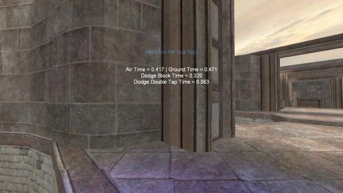 Unreal Tournament 99 First Person gameplay screenshot 8 of 10 - Map: CTF-BT-TrainingGrounds01-Jump.unr - Demo: 404dedb3-11fe-41fc-a31d-1092d642e02c.dem - Gameplay match