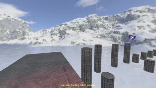 Unreal Tournament 99 First Person gameplay screenshot 7 of 11 - Map: CTF-BT-SiberiaRun.unr - Demo: 89382094-bbdb-4661-aef2-f6408dde9202.dem - Gameplay match