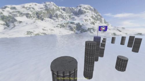 Unreal Tournament 99 First Person gameplay screenshot 8 of 11 - Map: CTF-BT-SiberiaRun.unr - Demo: 89382094-bbdb-4661-aef2-f6408dde9202.dem - Gameplay match