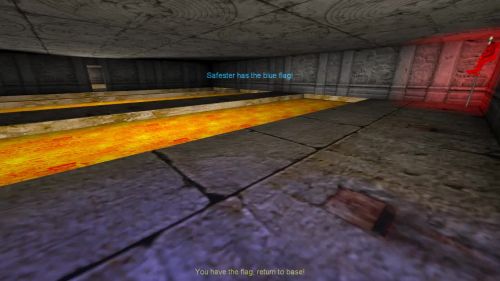 Unreal Tournament 99 First Person gameplay screenshot 7 of 11 - Map: CTF-BT-Shortest-Rush-Ever.unr - Demo: 93ea49a3-2755-4aab-b4a9-3724bea62ae3.dem - Gameplay match