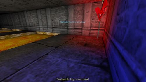 Unreal Tournament 99 First Person gameplay screenshot 8 of 11 - Map: CTF-BT-Shortest-Rush-Ever.unr - Demo: 93ea49a3-2755-4aab-b4a9-3724bea62ae3.dem - Gameplay match