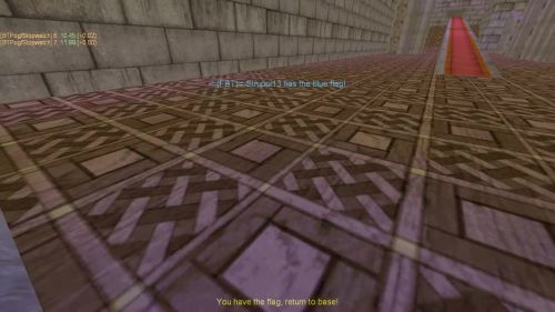 Unreal Tournament 99 First Person gameplay screenshot 7 of 10 - Map: CTF-BT-KR-WaitingRoom2.unr - Demo: e2b8a6dd-5276-4b46-aaea-38edee336384.dem - Gameplay match