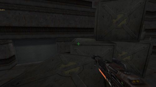 Unreal Tournament 99 First Person gameplay screenshot 6 of 8 - Map: CTF-BT-(UTW)MilitaryFactory.unr - Demo: b36729d1-ed7a-4deb-8d29-dee1902e4f6a.dem - Gameplay match