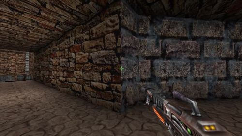 Unreal Tournament 99 First Person gameplay screenshot 2 of 9 - Map: CTF-BT-(Cyb)EvilPower.unr - Demo: bb084982-fb8d-4d2e-8ed7-c5f420b54a00.dem - Gameplay match