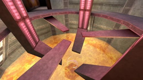 Unreal Tournament 99 First Person gameplay screenshot 3 of 10 - Map: CTF-BT-(RSK)-LavaDeath.unr - Demo: 4445aaf9-15b0-4735-96a9-61e7ea1196b1.dem - Gameplay match