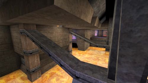 Unreal Tournament 99 First Person gameplay screenshot 4 of 10 - Map: CTF-BT-(RSK)-LavaDeath.unr - Demo: 4445aaf9-15b0-4735-96a9-61e7ea1196b1.dem - Gameplay match