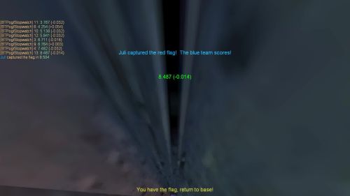 Unreal Tournament 99 First Person gameplay screenshot 9 of 11 - Map: CTF-BT-ShitMap.unr - Demo: 45fefe8a-10e6-48a9-96e4-30104fc4047e.dem - Gameplay match