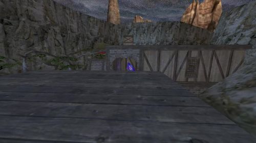 Unreal Tournament 99 First Person gameplay screenshot 9 of 10 - Map: CTF-BT-BunnyVillage-vF.unr - Demo: dc506e69-8c18-490a-a8c6-f58313bc213c.dem - Gameplay match