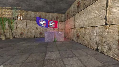 Unreal Tournament 99 First Person gameplay screenshot 6 of 12 - Map: CTF-BT-TreeTemple.unr - Demo: 4761cb3c-fc0a-4753-94ed-3da60e864457.dem - Gameplay match