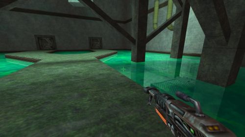 Unreal Tournament 99 First Person gameplay screenshot 2 of 9 - Map: CTF-BT-Nevermore-RE.unr - Demo: 1ebcbb35-63d5-4d6a-9a51-902572e259d0.dem - Gameplay match