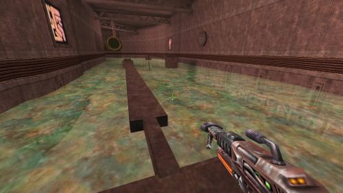 Unreal Tournament 99 First Person gameplay screenshot 5 of 9 - Map: CTF-BT-Nevermore-RE.unr - Demo: 1ebcbb35-63d5-4d6a-9a51-902572e259d0.dem - Gameplay match