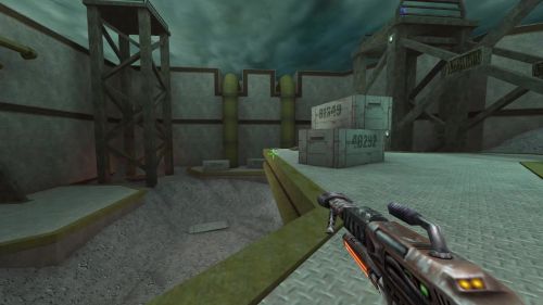 Unreal Tournament 99 First Person gameplay screenshot 8 of 9 - Map: CTF-BT-Nevermore-RE.unr - Demo: 1ebcbb35-63d5-4d6a-9a51-902572e259d0.dem - Gameplay match