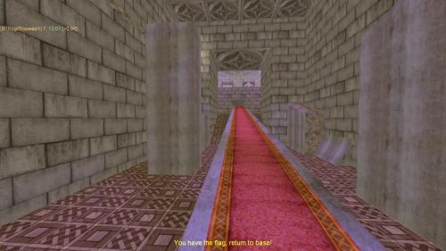 Unreal Tournament 99 First Person gameplay screenshot 8 of 10 - Map: CTF-BT-KR-WaitingRoom2.unr - Demo: f34b542d-d190-4ee6-9289-ca1d09e1c4de.dem - Gameplay match