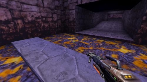 Unreal Tournament 99 First Person gameplay screenshot 2 of 11 - Map: CTF-BT-(Fran)Run-Baby!.unr - Demo: f6db99c2-8a6e-4e94-97c3-937e097f6066.dem - Gameplay match
