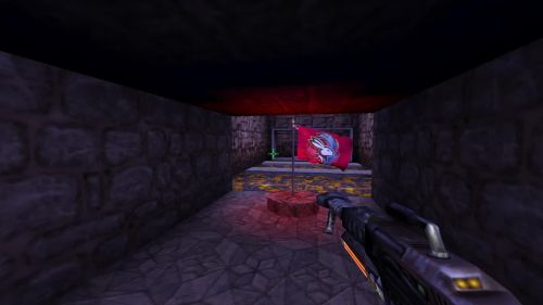 Unreal Tournament 99 First Person gameplay screenshot 8 of 11 - Map: CTF-BT-(Fran)Run-Baby!.unr - Demo: f6db99c2-8a6e-4e94-97c3-937e097f6066.dem - Gameplay match