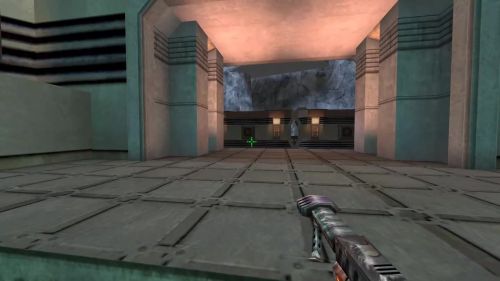 Unreal Tournament 99 First Person gameplay screenshot 5 of 9 - Map: CTF-BT-Gloaming.unr - Demo: bcf314af-cb7d-40d9-9a61-56337a299b44.dem - Gameplay match