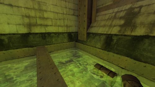 Unreal Tournament 99 First Person gameplay screenshot 3 of 10 - Map: CTF-BT-DecayedCollapseCB2.unr - Demo: 0d89cb3a-5ff4-4fca-b9ec-0c61e43bde0a.dem - Gameplay match