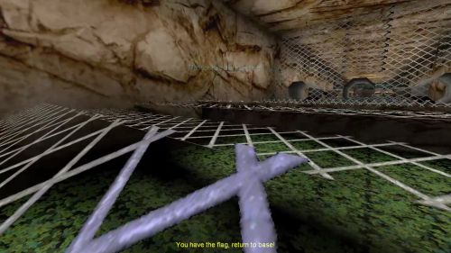 Unreal Tournament 99 First Person gameplay screenshot 2 of 9 - Map: CTF-BT-SpiderBattleField.unr - Demo: bd783bb3-98a6-4214-9d90-fc4a787a26bd.dem - Gameplay match