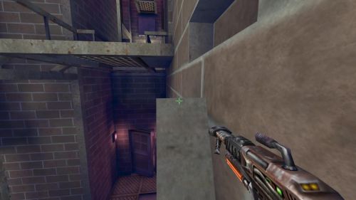 Unreal Tournament 99 First Person gameplay screenshot 2 of 9 - Map: CTF-BT-FlagrantCB.unr - Demo: d608f9f6-5849-4ee8-a528-2c5accc285b6.dem - Gameplay match