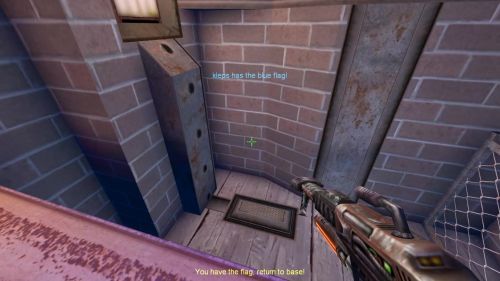 Unreal Tournament 99 First Person gameplay screenshot 9 of 9 - Map: CTF-BT-FlagrantCB.unr - Demo: d608f9f6-5849-4ee8-a528-2c5accc285b6.dem - Gameplay match