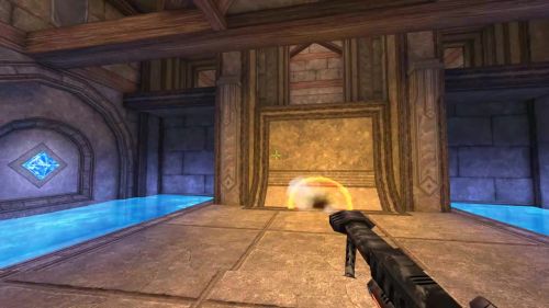 Unreal Tournament 99 First Person gameplay screenshot 7 of 9 - Map: CTF-BT-AzurePalace-V1.unr - Demo: 5a795482-3387-46fa-9612-689252885f7e.dem - Gameplay match
