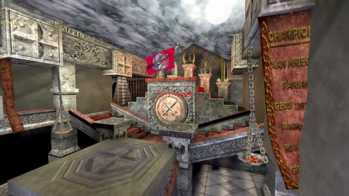 Unreal Tournament 99 First Person gameplay screenshot 3 of 10 - Map: CTF-BT-The_Room.unr - Demo: 75b8181d-bbbf-40ba-ad9e-99cac09bff6d.dem - Gameplay match