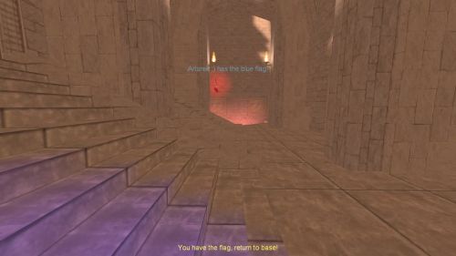 Unreal Tournament 99 First Person gameplay screenshot 8 of 10 - Map: CTF-BT-Gust.unr - Demo: 4585f1e6-36dd-4f1e-a635-86d00ff98371.dem - Gameplay match