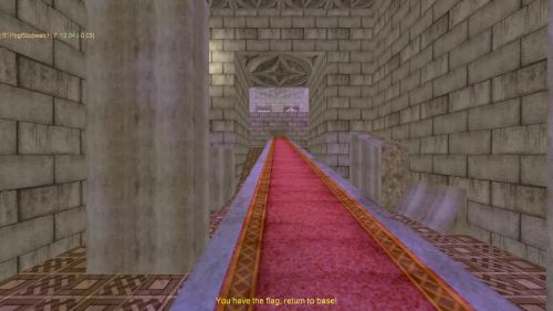 Unreal Tournament 99 First Person gameplay screenshot 8 of 10 - Map: CTF-BT-KR-WaitingRoom2.unr - Demo: 43c10d3b-15d7-4e93-a4c0-b0d2eee63811.dem - Gameplay match