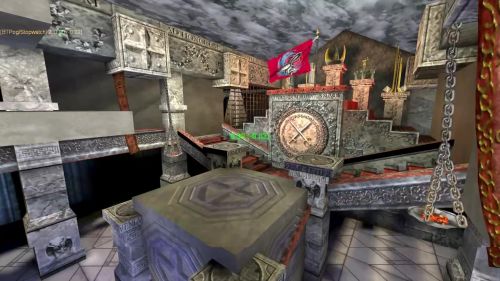 Unreal Tournament 99 First Person gameplay screenshot 3 of 10 - Map: CTF-BT-The_Room.unr - Demo: 0eb48aa0-0594-4721-af75-7cf960a294b6.dem - Gameplay match
