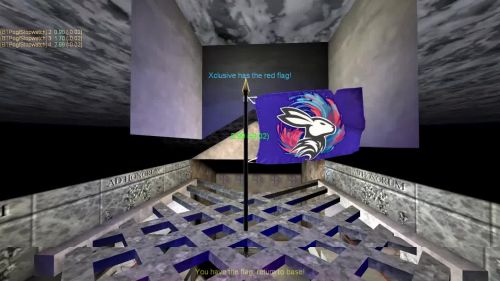 Unreal Tournament 99 First Person gameplay screenshot 7 of 10 - Map: CTF-BT-The_Room.unr - Demo: 0eb48aa0-0594-4721-af75-7cf960a294b6.dem - Gameplay match